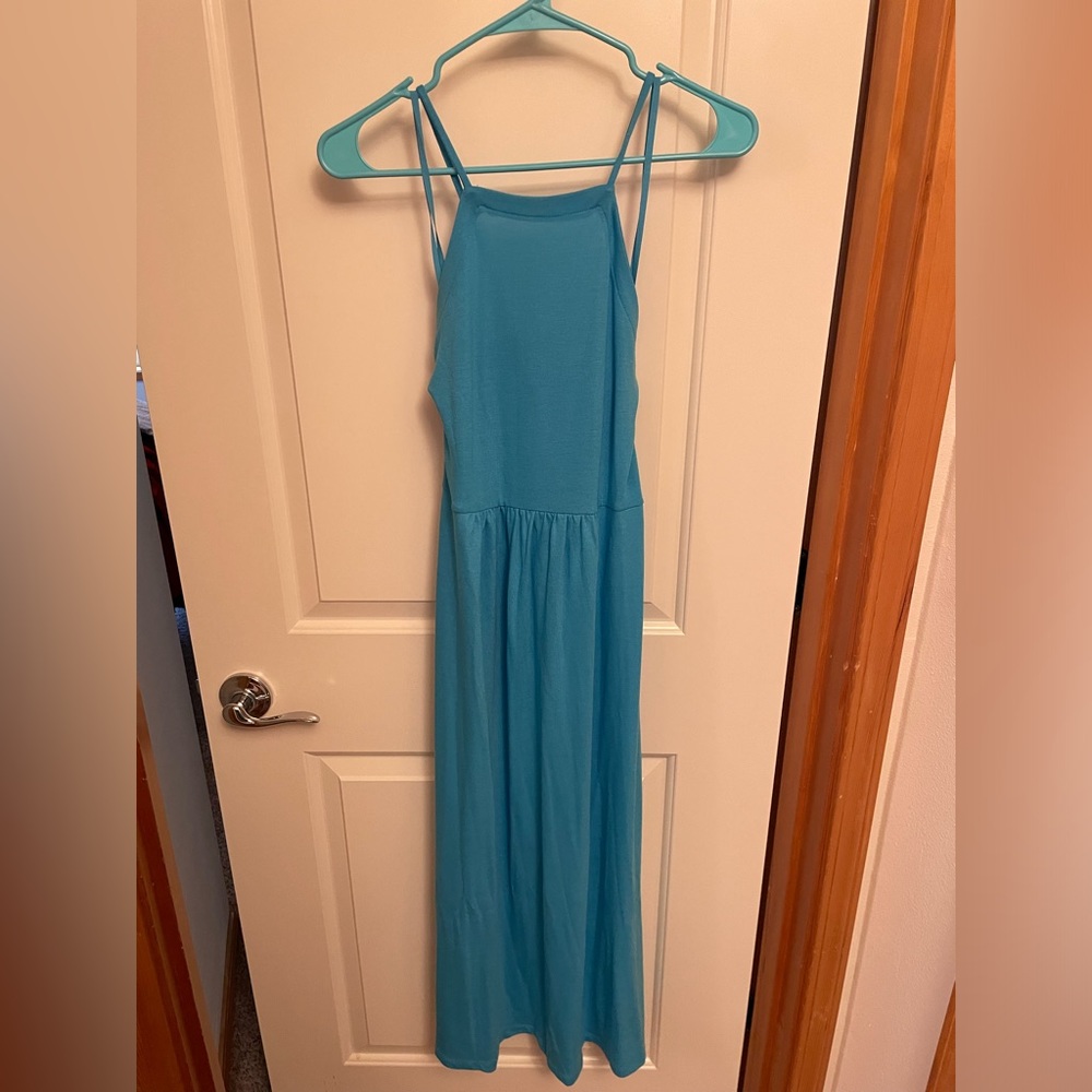 Beautiful LOFT Lou & Grey Blue Crisscross Straps Dress Size S - New with Tags